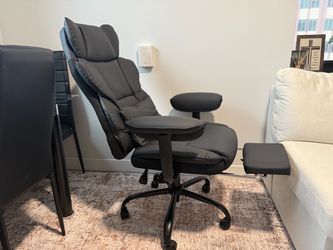 NEW Executive Office Chair with Footrest – Reclining & Padded – Black