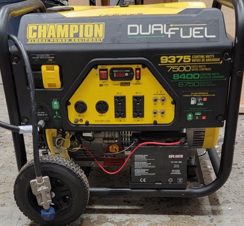 Gas Or Propane Powered Generator ( Dual Fuel ) - Champion 100165 - Generador de gas o propano (combustible dual)