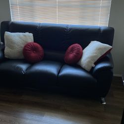 For sale, black Naugahyde couch sofa