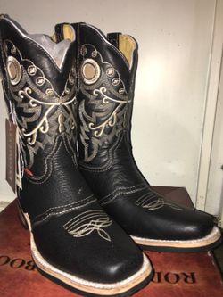 All black squared toe boots