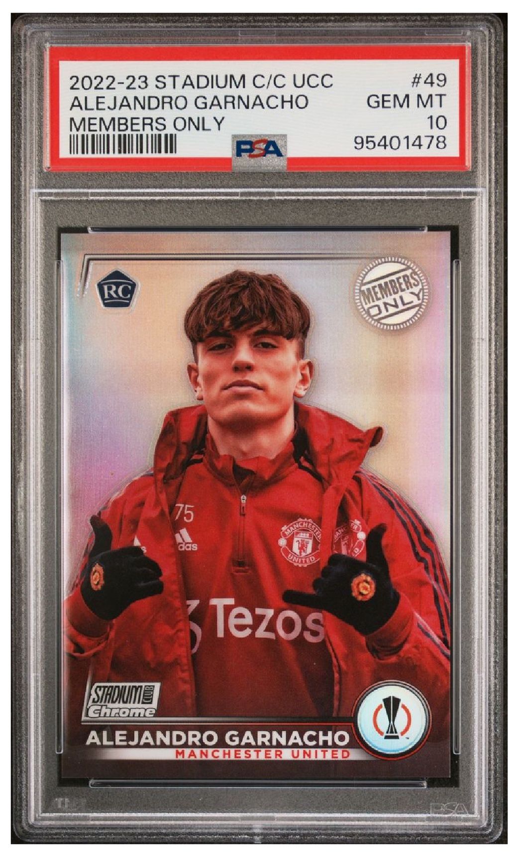 2022 23 Stadium CC UCC Alejandro Garnacho Members Only #49 PSA 10 Manchester United