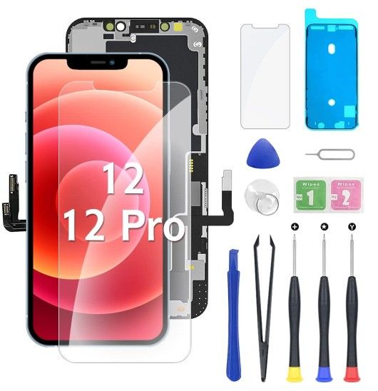 iPhone 12/12 PRO Screen Replacement Kit - Full HD LCD 6.1'' Display and 3D Touch Digitizer