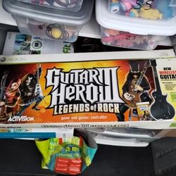 XBox 360 Guitar Hero III 3 Legends of Rock  - Wireless Guitar - Strap - IN BOX!!
