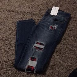 Skinny Jeans With Plaid 
