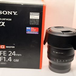 Sony FE24mm F1.4 GM Wide Angle Prime Lens