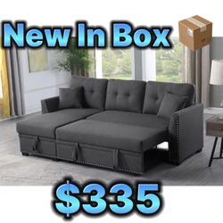 Stuffed Dark Gray Sofa Bed Couch 🛋️ New In Box 📦 