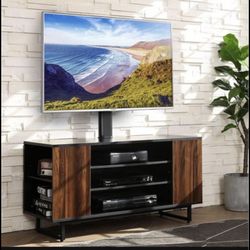 3-Tiers Floor Wood TV Stand Media Console with Mount Base for 32 to 70 inches Flat Screen Industrial