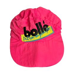 Vintage Bollé Hat Multicolor 90s Hat 5 Panel Hot Pink - One Size Made In USA