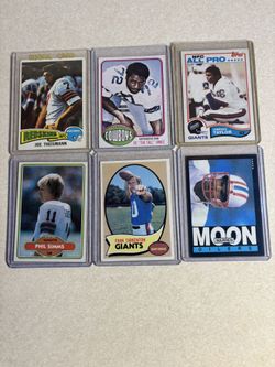 Vintage football rookie card lot joe theismann lawrence taylor ed jones warren moon phil simms