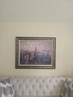 Beautiful New York Skyline Framed Canvas Art