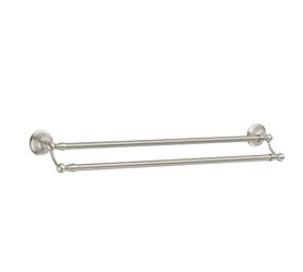 Double Towel Bar Brushed Nickel Finish
