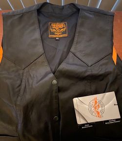 Brand New Leather Motorcycle Vest