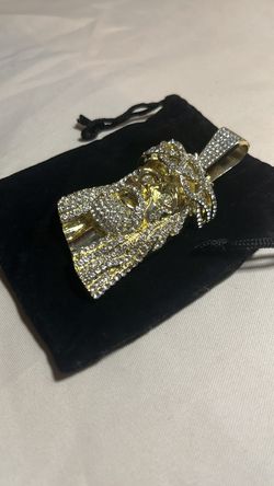 Iced Out Gold Jesus Piece Pendant