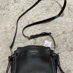 Michael Kors Black Leather Messenger Bag