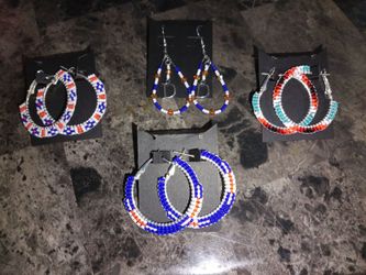 (Native American) Hand Beaded Earrings