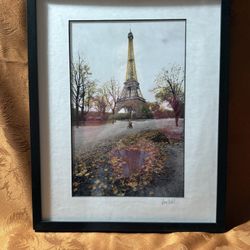 Eiffel Tower Framed Photograph Signed by Gerry Seidel