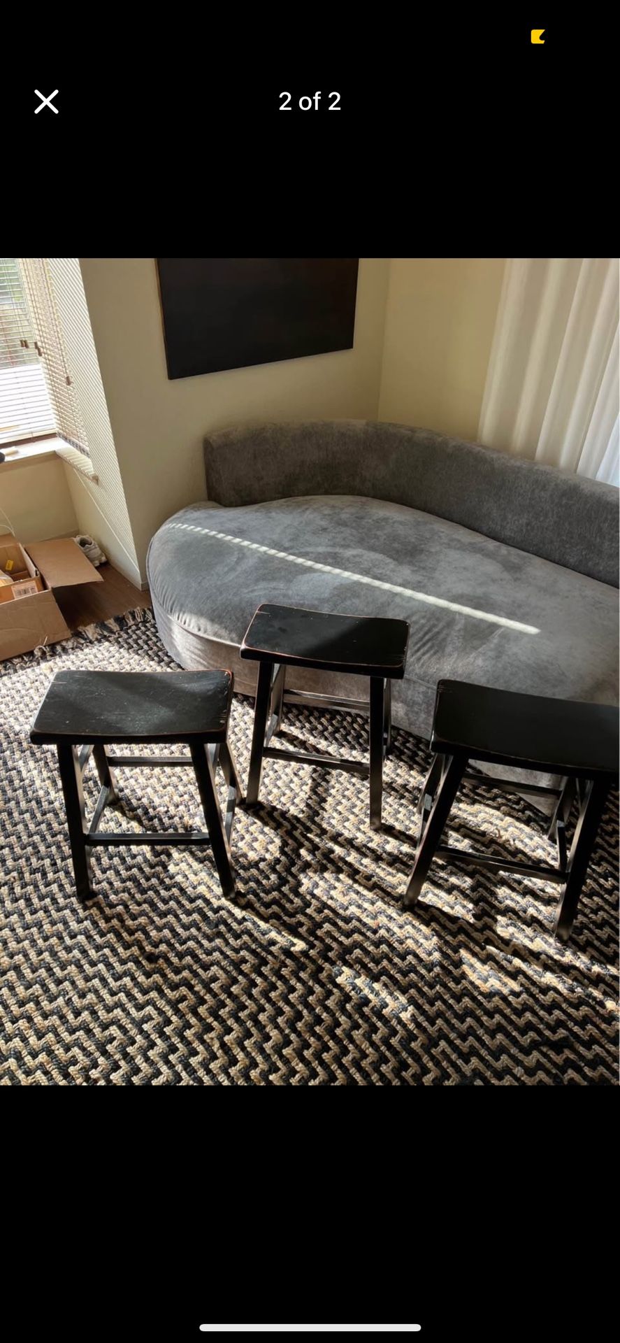 Wood Counter Stools, Set Of 3 