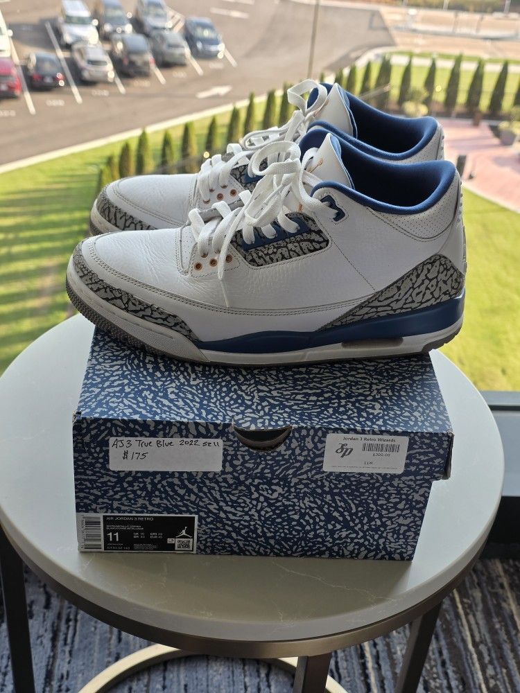 Jordan Retro 3 Wizards Size 11 Og Box