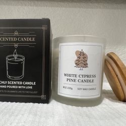 100% Soy Wax Candle: White Cypress Pine Scented Soy Candle for Home Decor,  Cotton Wick  Quality To Trust