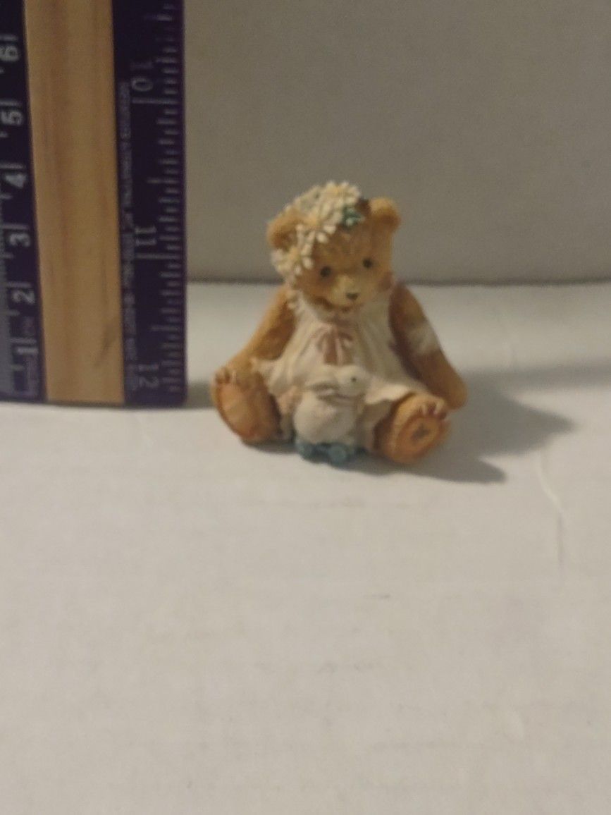 Vintage 1993 Cherished Teddies Flower Crown and Rabbit