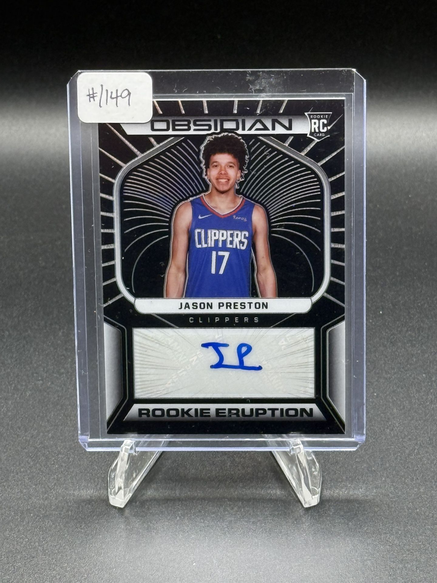 2021-22 Obsidian Rookie Eruption #RES-JPS Jason Preston Auto RC #/49