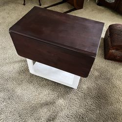Two Tone Vintage Drop Down Leaf Table Cart. 