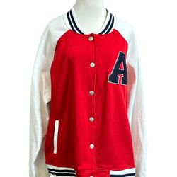 : New Look Varsity Women's Jacket Letter A Size 3X Red White Navy Blue