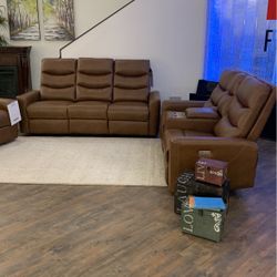 Two piece power recliner in living room set