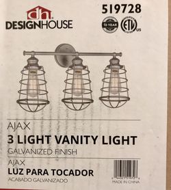 NEW: 3 Light Vanity Light - STILL IN BOX - Galvanized Silver