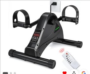 Motorized Mini Exercise Bike Electric Pedal Exerciser for Seniors Rehab Training, Under Desk Bike Pedal Exerciser for Arm/Leg Fitness & Physical Thera