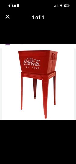 Coca-Cola Metal Ice Bucket with Stand