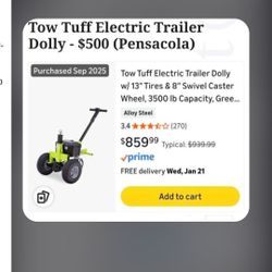 Tow Tuff Elec Trailer Dolly