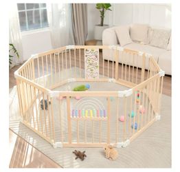 Wooden Baby Fence Play Yard