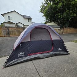Coleman 6 Person Tent With One Sleeping Bag 
