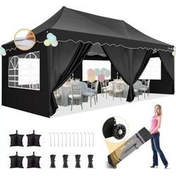 10X20 Pop up Canopy Tent with 6 Removable Side Walls Heavy Duty,Waterproof Adjustable Outdoor Event Party tent Parties,Commercial Instant Portable,Wed