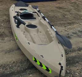 Lifetime Tamarack Angler Sit-On-Top Fishing kayak with seat and paddle