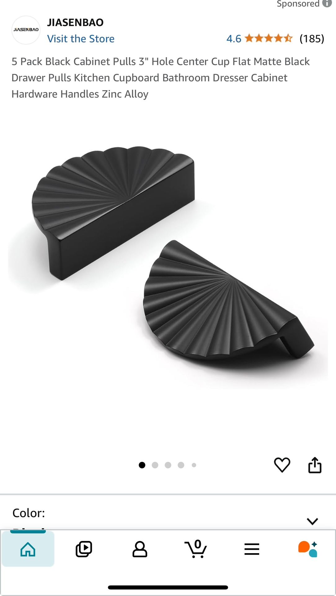 $40-10 Pack Brand New Black Cabinet Pulls 3" Hole Center Cup Flat Matte Black Drawer Pulls for Kitchen Cupboard,Bathroom drawers, Dressers or Cabin