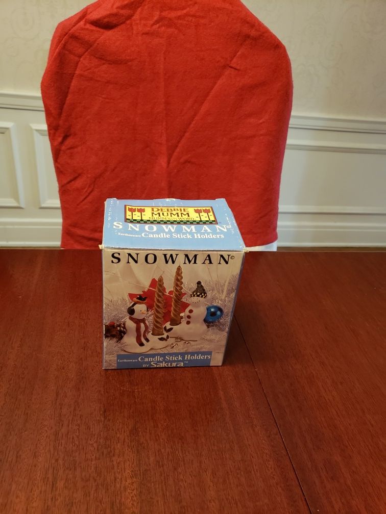 Snowman Debbie Mumm Candle Holders by Sakura