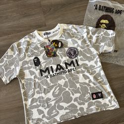BAPE x Inter Miami Camo Jersey Tee – Size M (Fits Small)