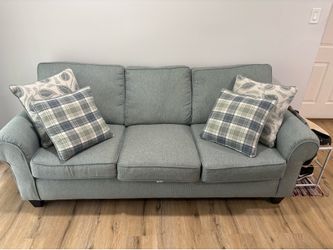 Teal green couch