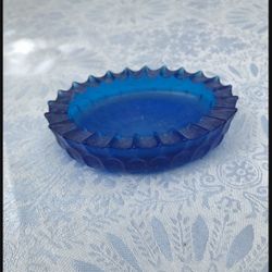 Cobalt Blue Glass Mid-Century ASHTRAY / DISH