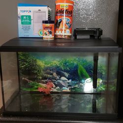 Glass Aquarium Fish Tank 10 Gallon  +

LED Light Aquarium Power Filter

+ 2 Fish Food (1 New & 1 Half) + 10 New Filters . Clean In Great Condition 