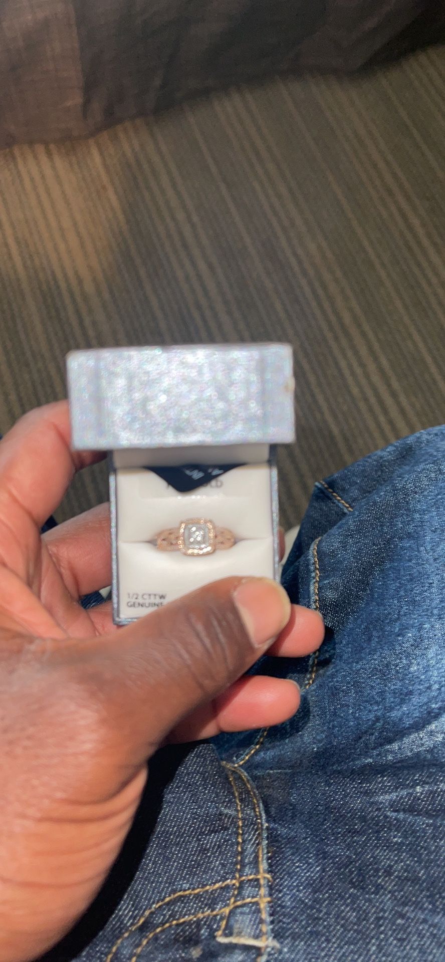 Size 7 All Real Gold Not Plated Real Diamonds