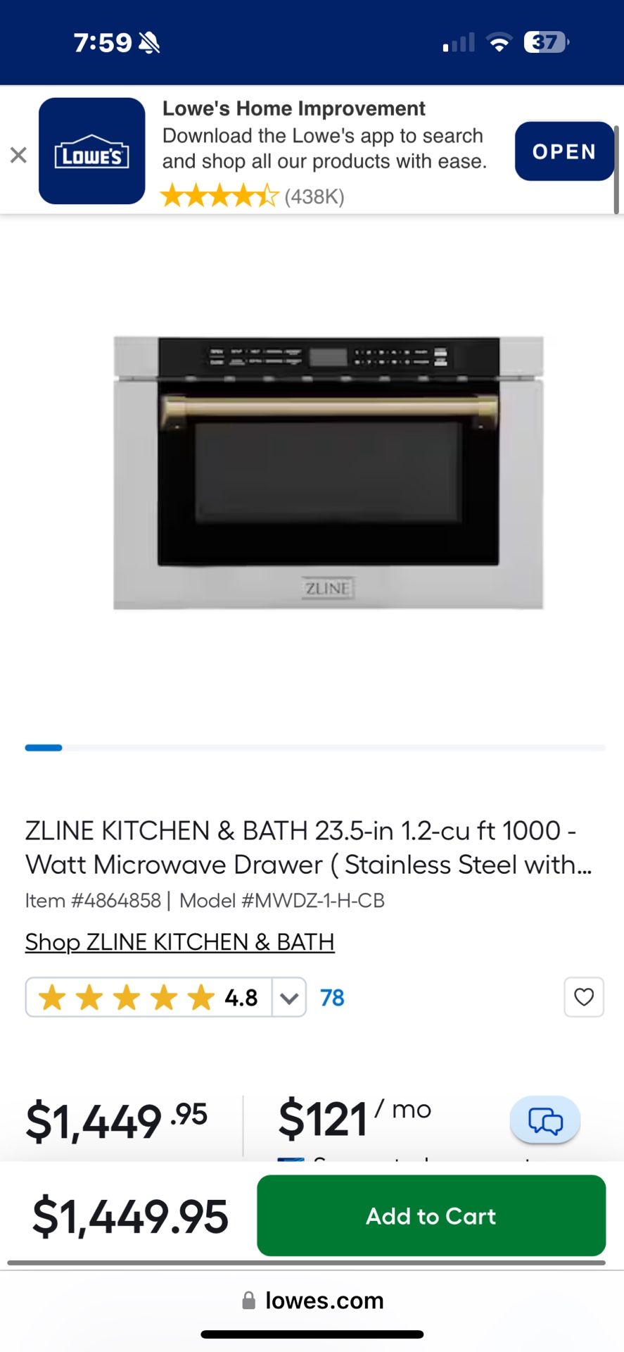 New ZLINE Microwave Drawer