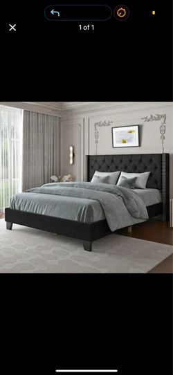 NEW‼️‼️Black Upholstered Queen bed - Brand New in Box