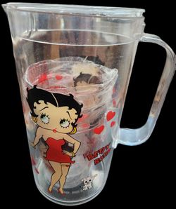 Betty BOOP pitcher and  glasses