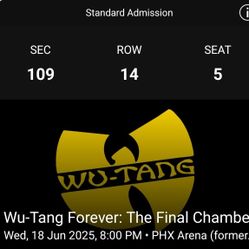 Wu TANG CONCERT 100/PER