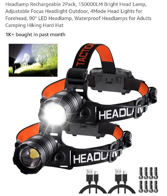 150k lumens Rechargeable Head Lamps