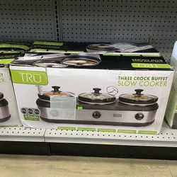 Three Crock Buffet Slow Cooker 