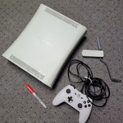 Xbox 360 + Controller and the Wireless Adapter 